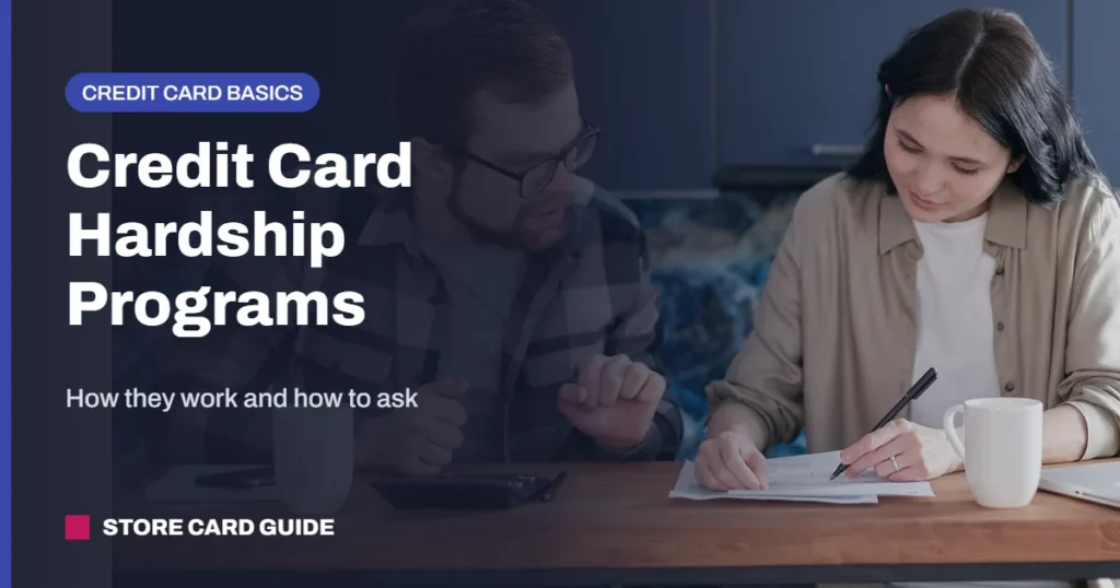 Credit card hardship program: couple managing finances at a table