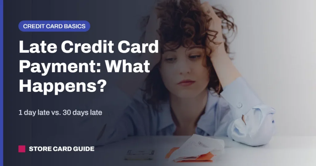 Late credit card payment: stressed woman looking at receipts and bills