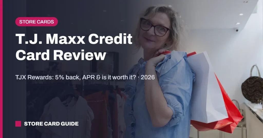 T.J. Maxx credit card review: happy woman carrying shopping bags in a fashion store